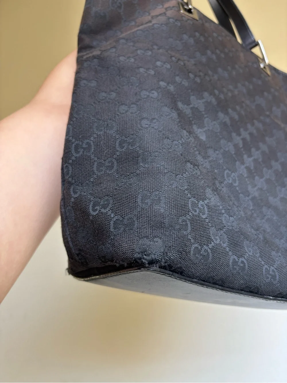 Gucci Black GG Monogram Canvas Tote